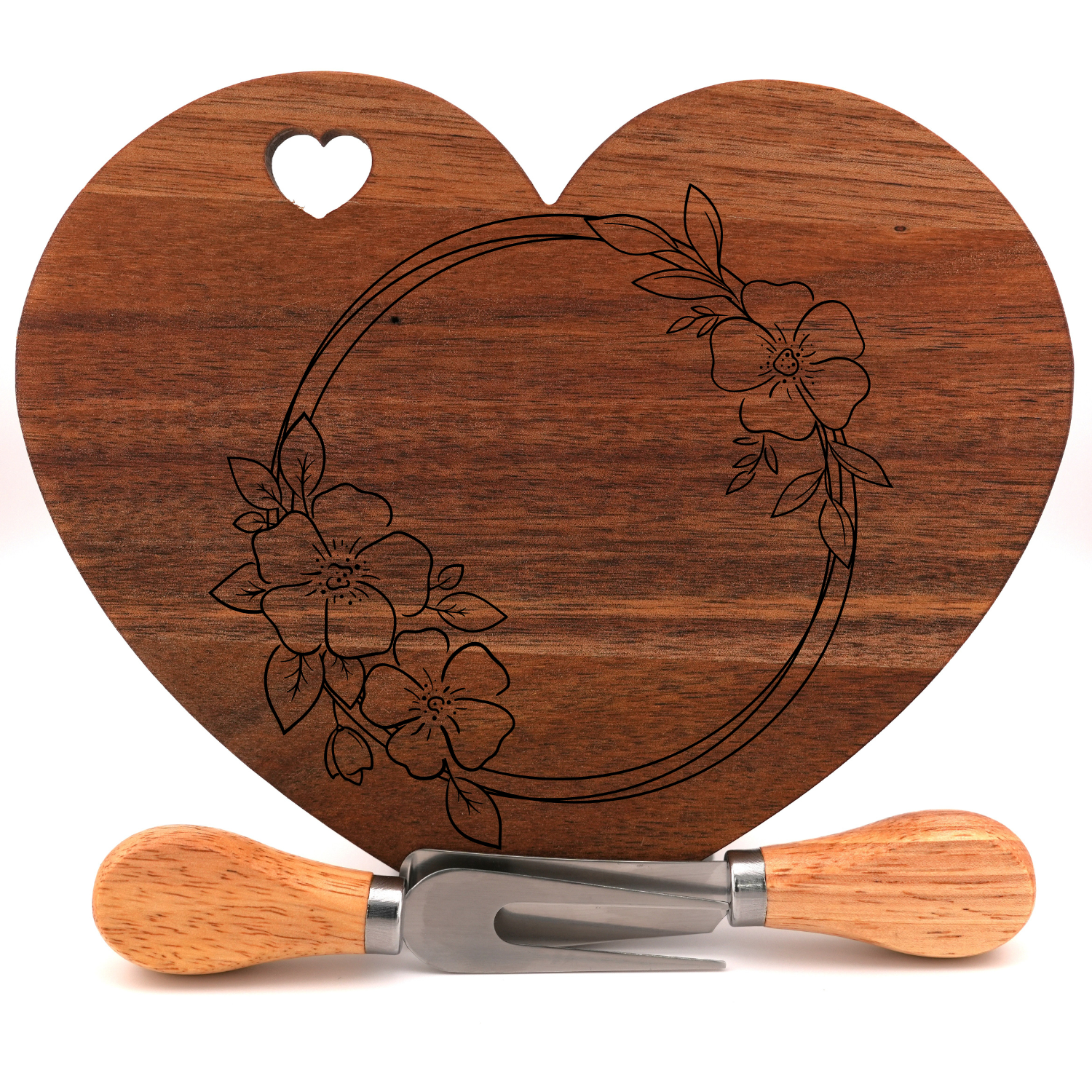 Heart Shape Charcuterie Board- Solid Acacia Wood - Image 6