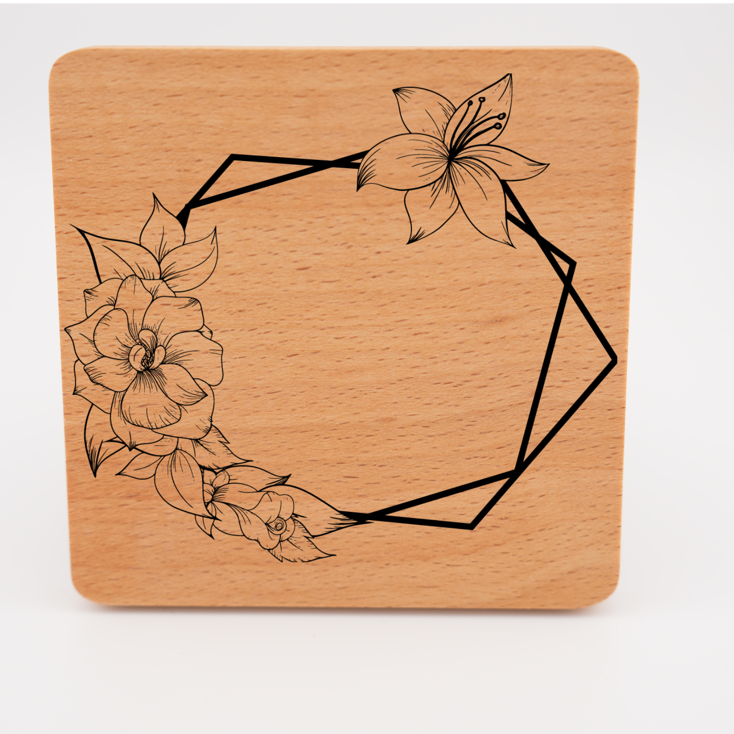 Beech Wood Coaster- Square - Image 4