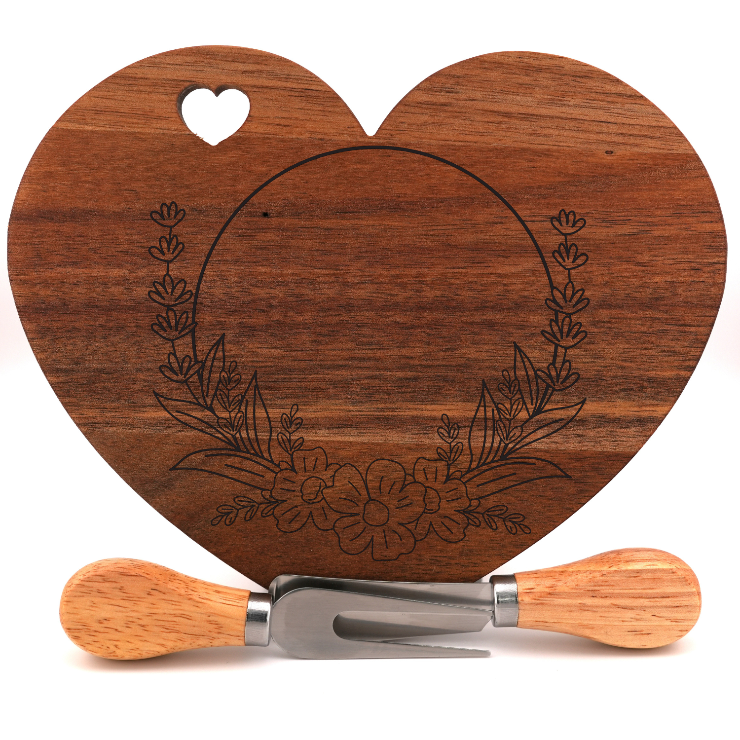 Heart Shape Charcuterie Board- Solid Acacia Wood - Image 4