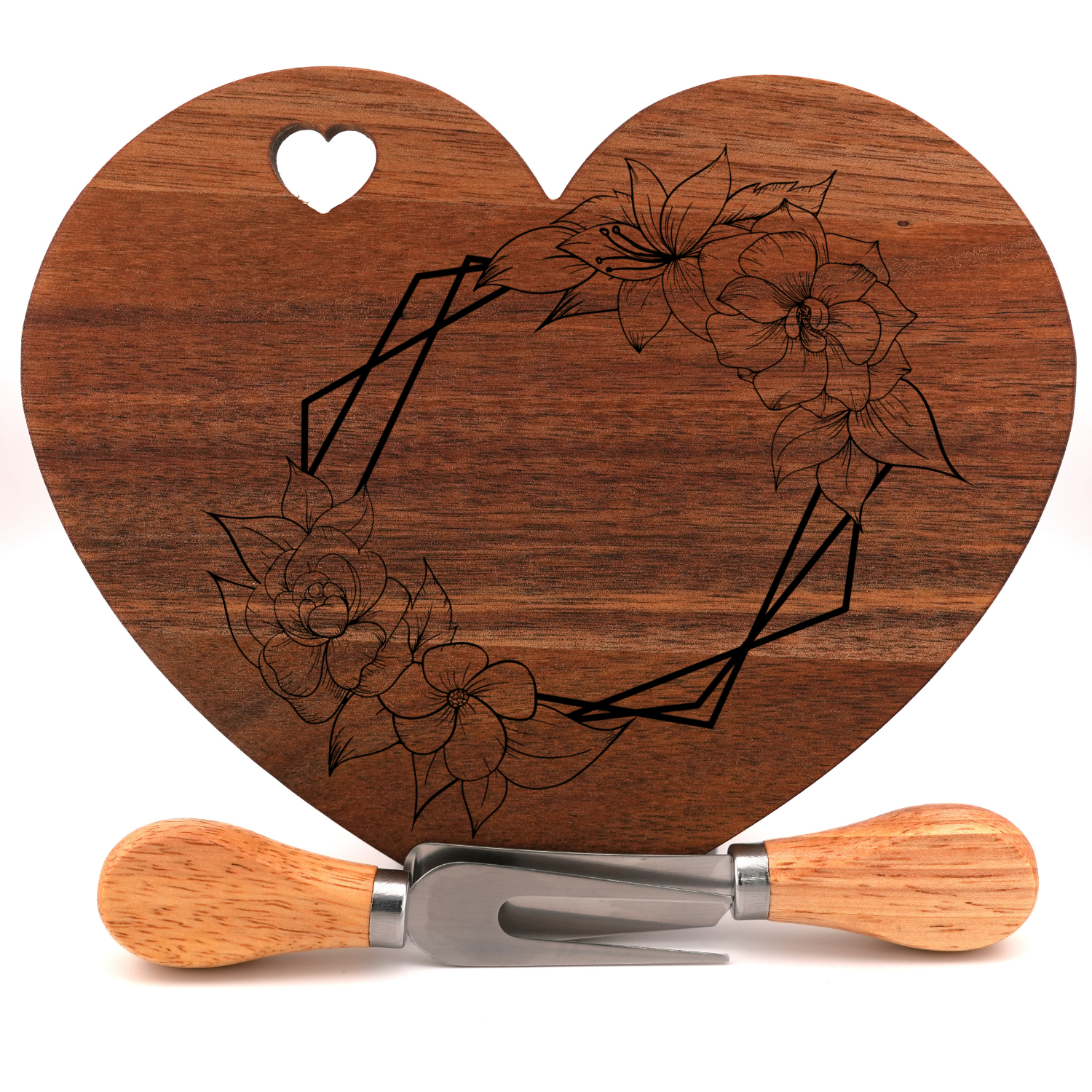 Heart Shape Charcuterie Board- Solid Acacia Wood - Image 5