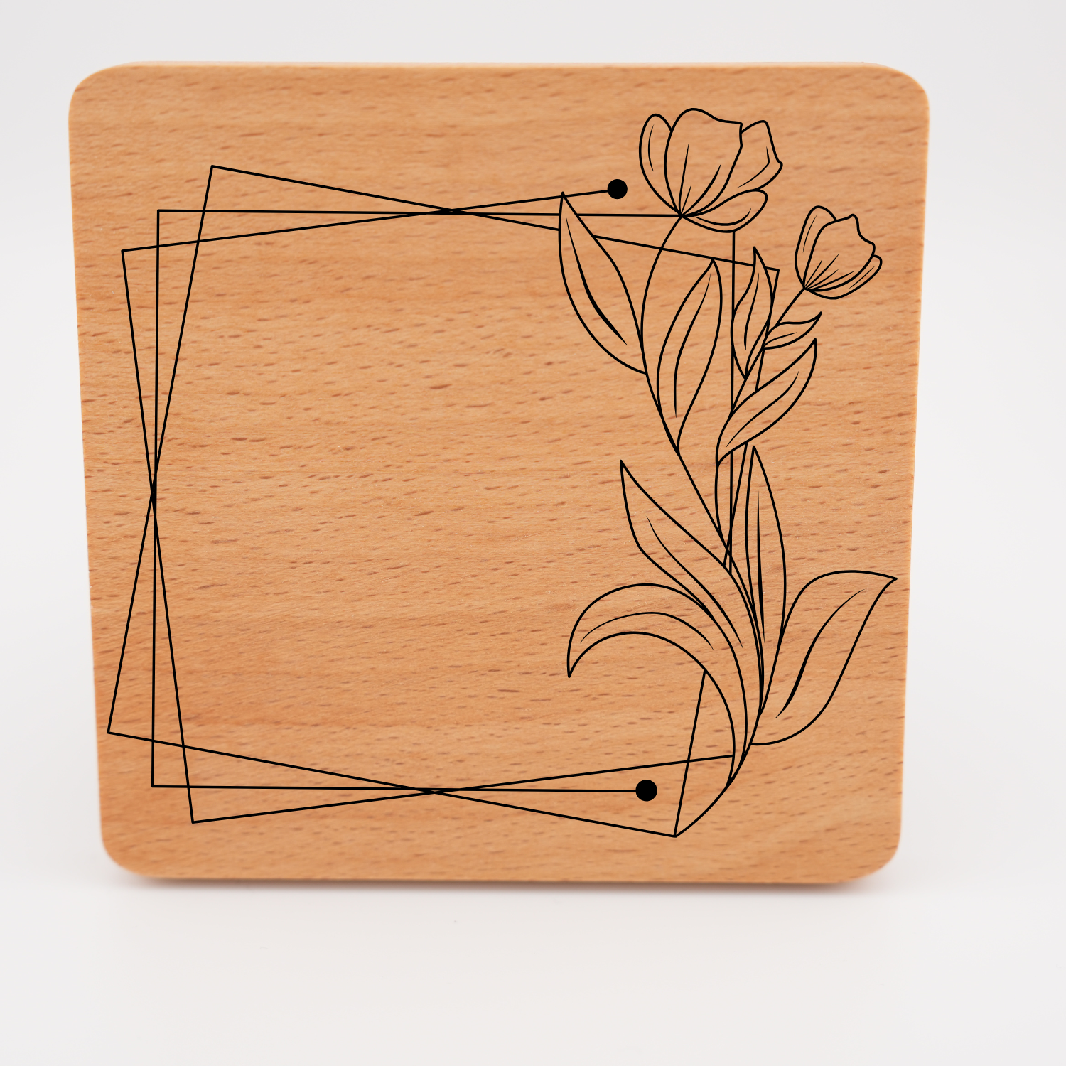 Beech Wood Coaster- Square - Image 3