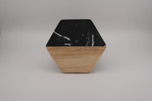 Hexagon Coasters- Wood/ Marble (Black)