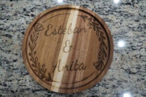 Acacia Wood Serving Tray- Round