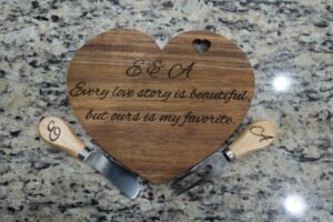 Heart Shape Charcuterie Board- Solid Acacia Wood